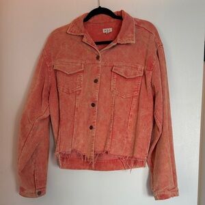POL Coral Corduroy Jean Jacket
